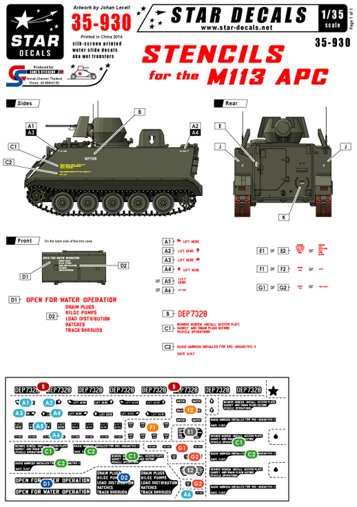 1:35 Stencils for the M113 APC.