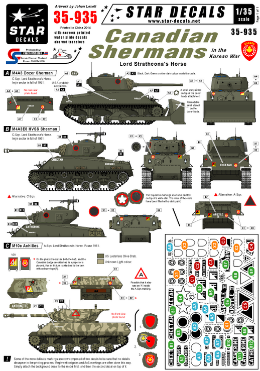 1:35 Canadian Shermans in the Korean War.