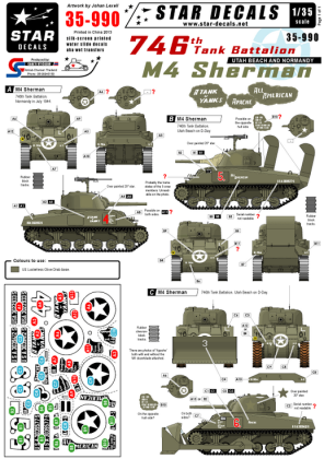 1:35 US 746th Tank Bn in Normandy. M4 Sherman.