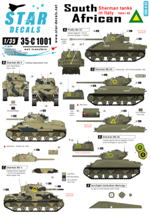 1:35 South African Shermans in Italy 1943-45. Mk III, Mk IIA, Firefly Mk VC