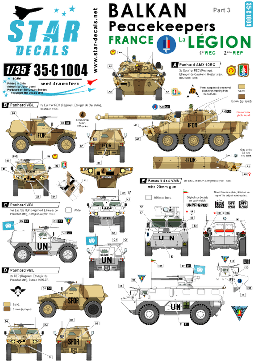1:35 Balkan Peacekeepers # 3. France, La Legion. VAB, VBL, AMX-10RC