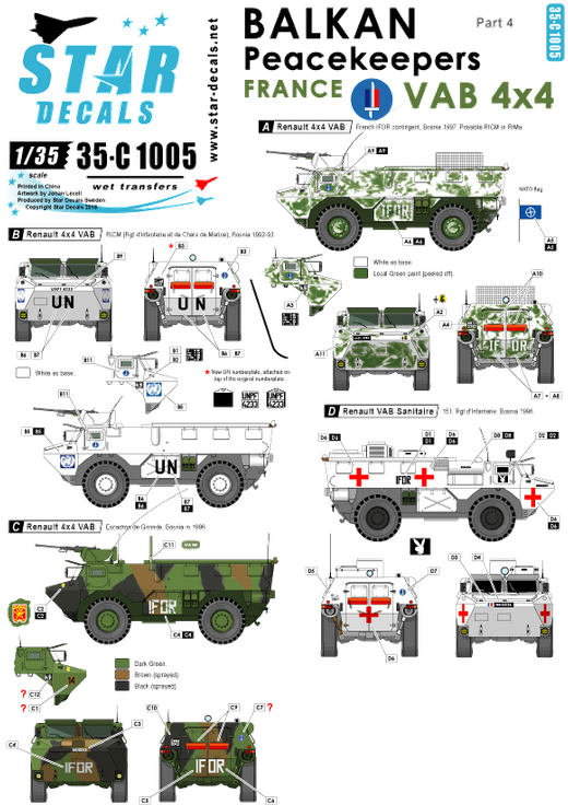 1:35 Balkan Peacekeepers # 4. France, UN and IFOR. VAB 4x4