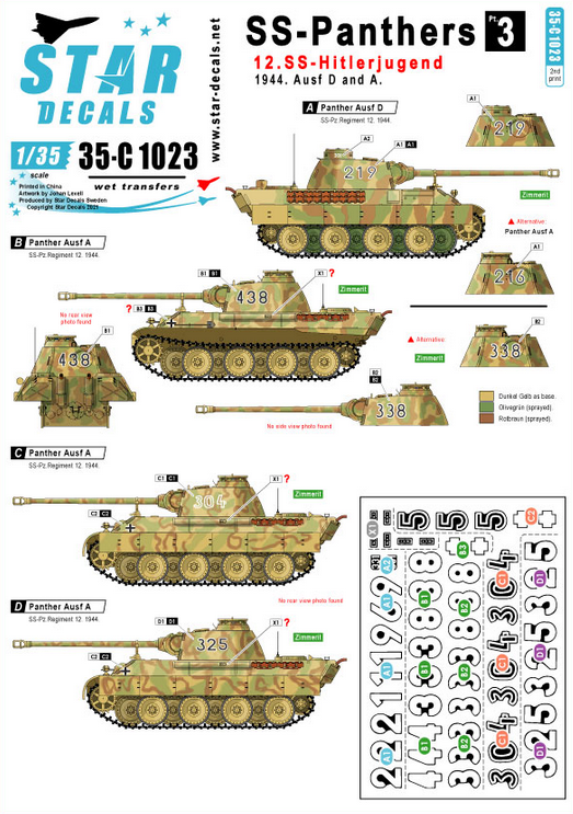 1:35 SS-Panthers 4. 12. SS-Hitlerjugend, France and Belgium. Ausf D and A