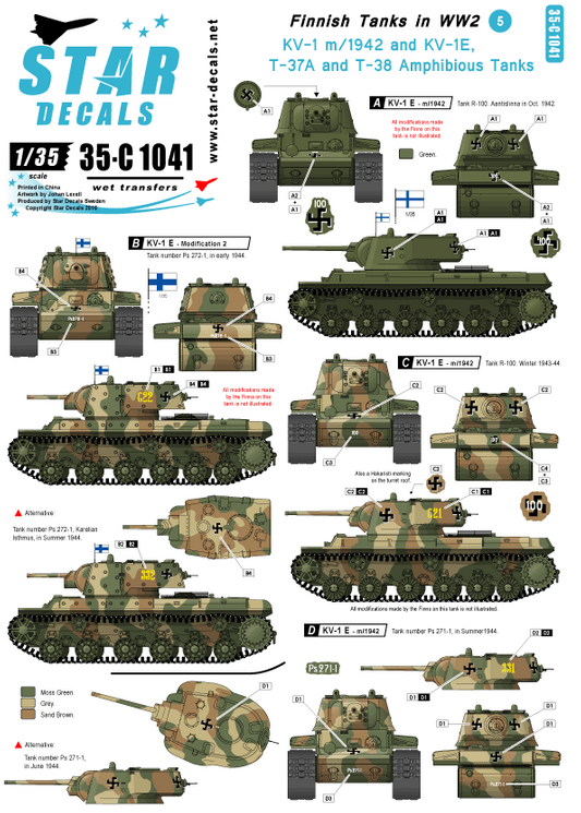 1:35 Finnish Tanks in WW2 # 5. KV-1, T-37A and T-38 Amphibious Tanks.