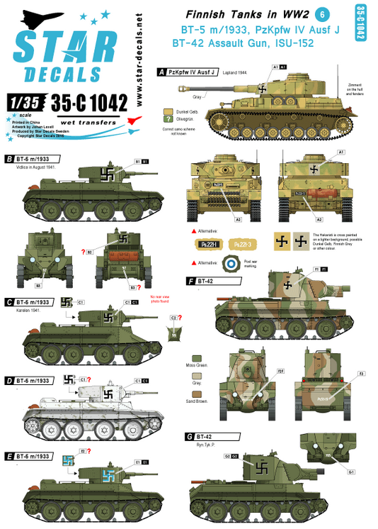 1:35 Finnish Tanks in WW2 # 6. BT-5, BT-42, Pz IV J, ISU-152.