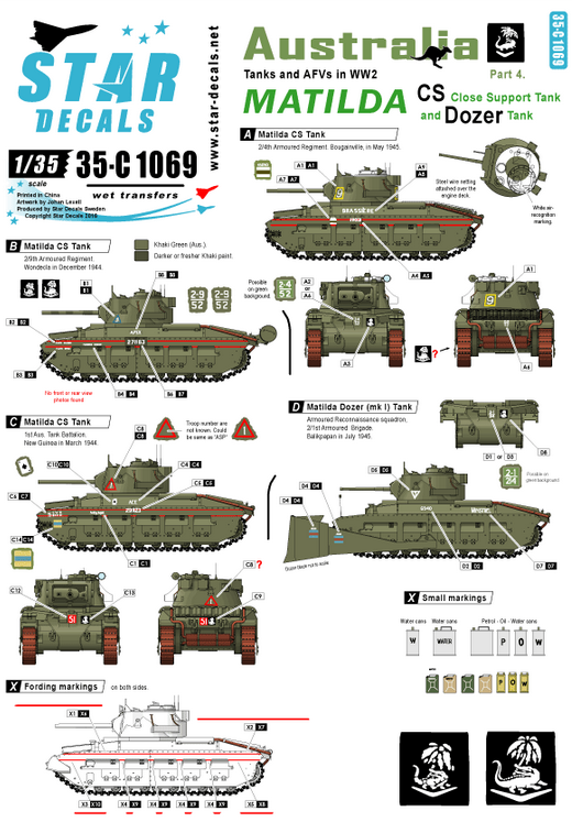 1:35 Australian Matilda. Matilda Close Support and Dozer tank.