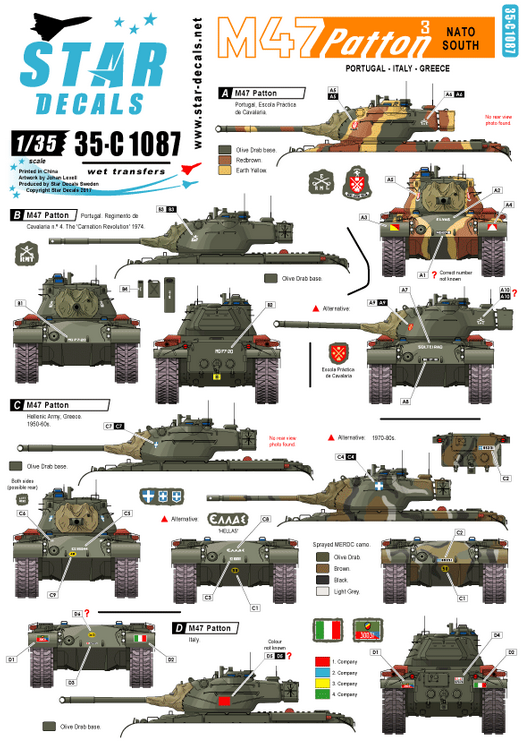 1:35 M47 Patton # 3. NATO South. Portugal, Italy and Greece.