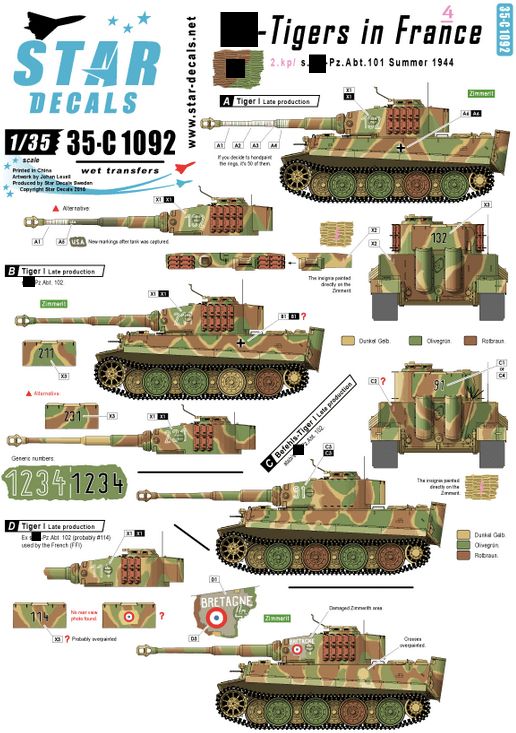 1:35 SS-Tigers in France # 4. s.SS.Pz-Abt. 102 + French Tiger.
