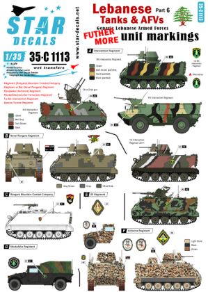 1:35 Lebanese Tanks & AFVs #6. Futher more generic unit insignias for tanks and AFVs.