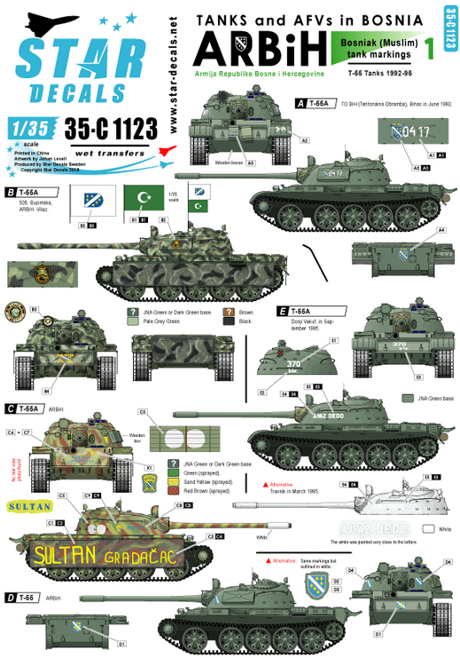 1:35 Tanks & AFVs in Bosnia # 1. ARBiH (Muslim) T-55 tanks.