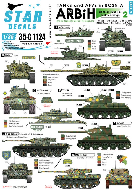 1:35 Tanks & AFVs in Bosnia # 2. ARBiH M-84, T-34, Hellcat, M-60PB, M47, M53/59 Praga.