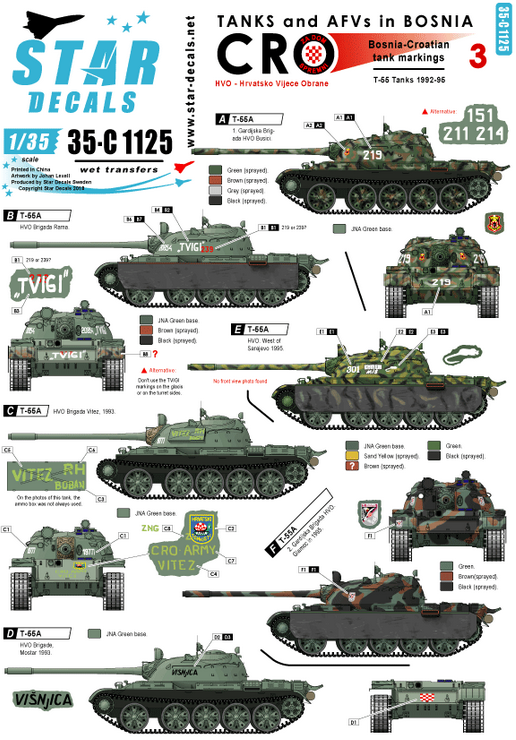 1:35 Tanks & AFVs in Bosnia # 3. HVO (Croatian) T-55 tanks.