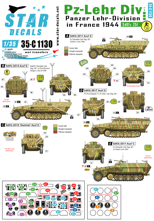 1:35 Panzer-Lehr Division # 3. Pz-Lehr Sdkfz 251 halftracks in France 1944.