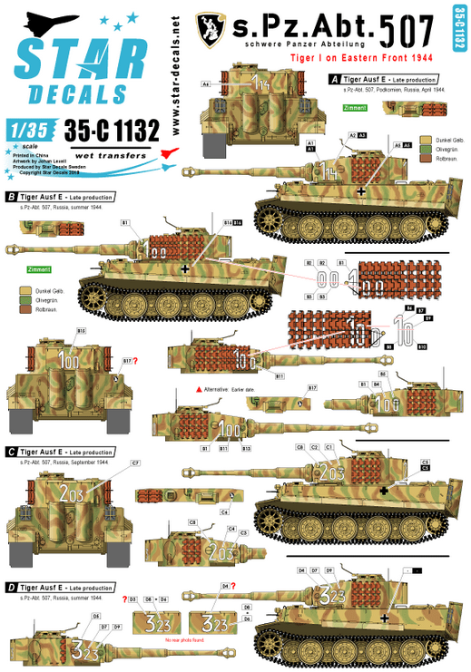 1:35 s.Pz.Abt. 507. Tiger I on the Eastern front.