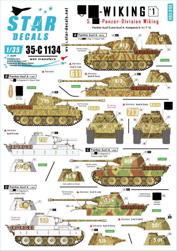 1:35 SS-Wiking # 1. Panther Ausf D and A.