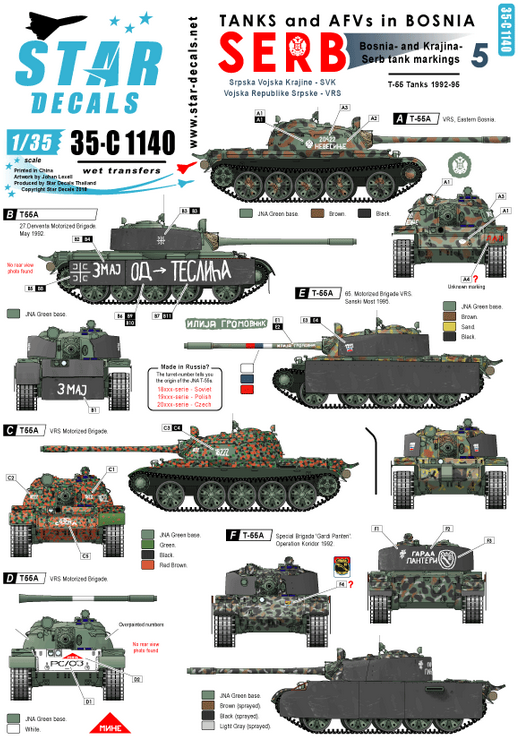 1:35 Tanks & AFVs in Bosnia # 5. Serbian T-55A tanks.