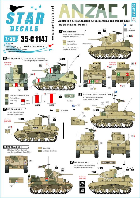 1:35 ANZAC # 1. New Zealand and Australian tanks and AFVs in Africa and Middle East WW2