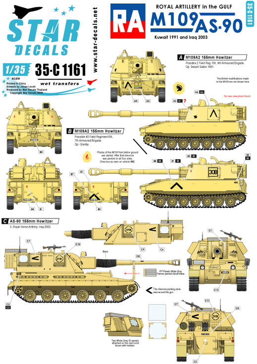 1:35 RA - Royal Artillery in the Gulf. British M109 in Gulf War 1991, AS-90 Howitzer in Iraq 2003