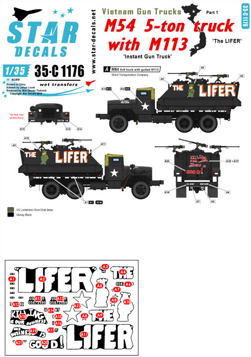 1:35 Vietnam Gun Trucks # 1. US M54 5-ton truck with M113. 'THE LIFER'.