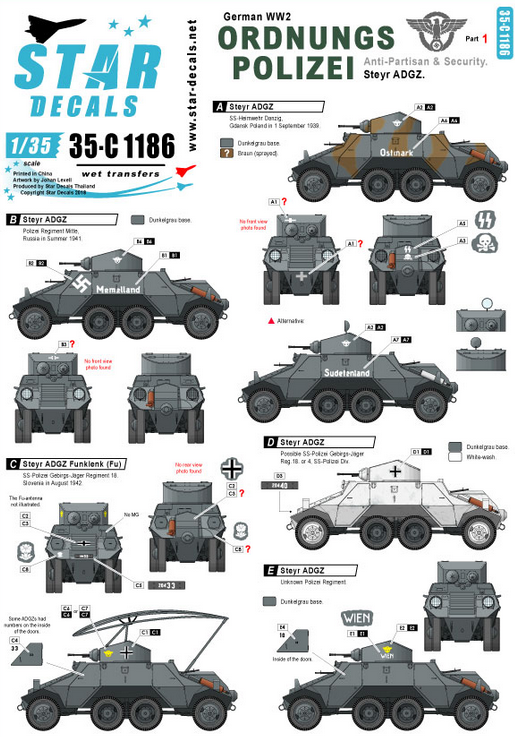 1:35 Ordnungs Polizei # 1. ADGZ 8x8 Armoured Car. Anti Partisan and security service.