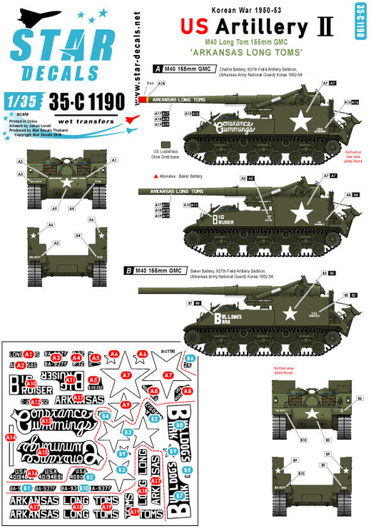 1:35 Korean War - US Artillery # 2. Arkansas Long Toms. M40 155mm Long Tom.