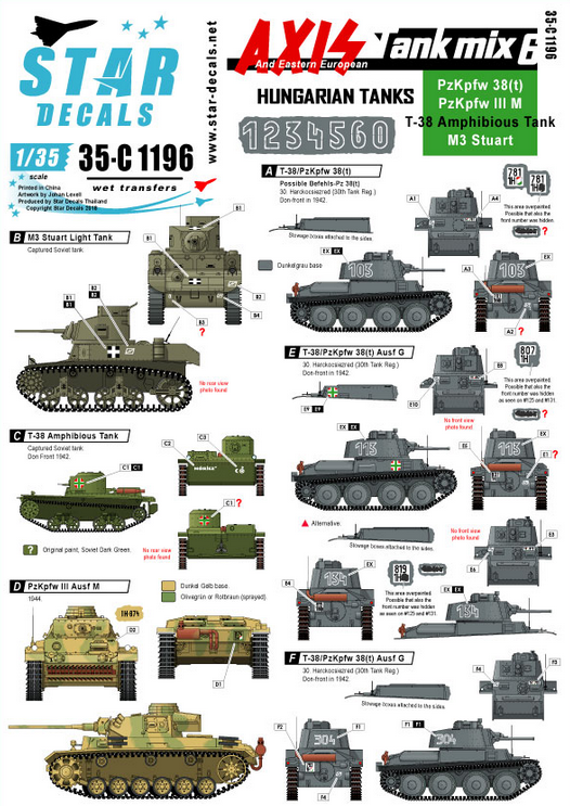 1:35 Axis & East European Tank mix # 6. Hungarian tanks in WW2. Mixed tanks.