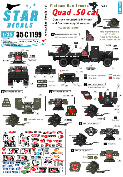 1:35 Vietnam Gun Trucks # 6. Quad .50 cal gun truck and Quad .50s 'BOUNTY HUNTER'.