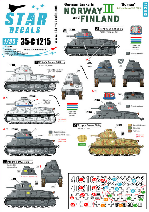 1:35 German Tanks in Norway & Finland # III. Beute-Somua tanks. PzKpfw 35 S 735 (f).
