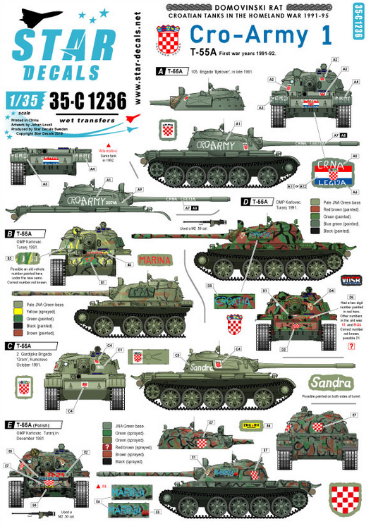 1:35 Cro-Army # 1. Croatian T-55 tanks 1991-92.