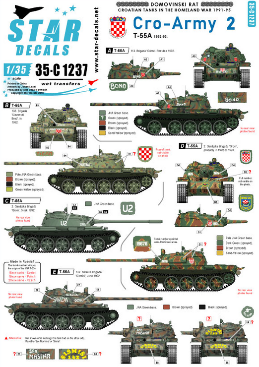 1:35 Cro-Army # 2. Croatian T-55 tanks 1992-93