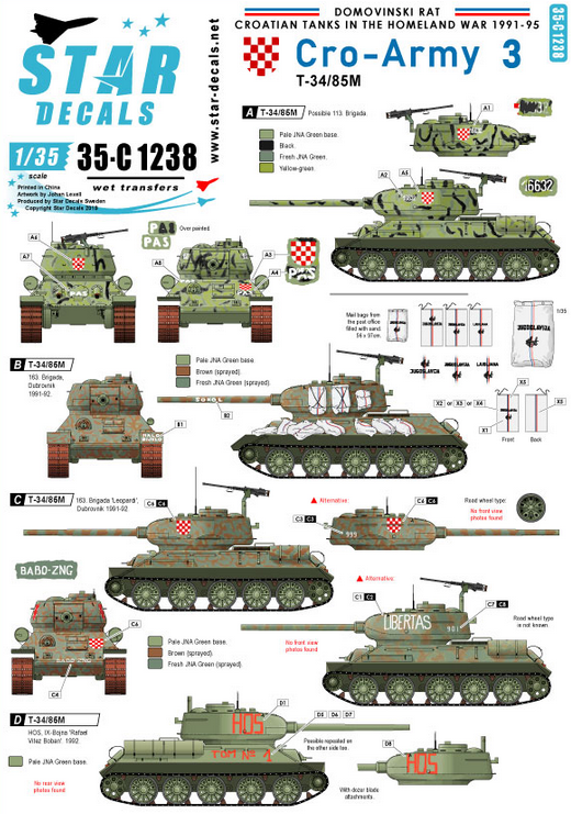 1:35 Cro-Army # 3. Croatian T-34/85 tanks.