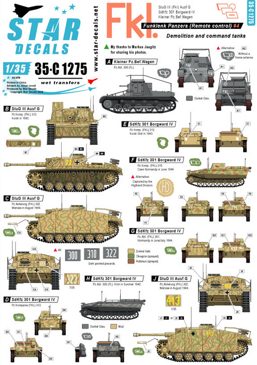 1:35 German Funklenk tanks # 4. Demolition and control tanks in German Funklenk / Fkl. units.