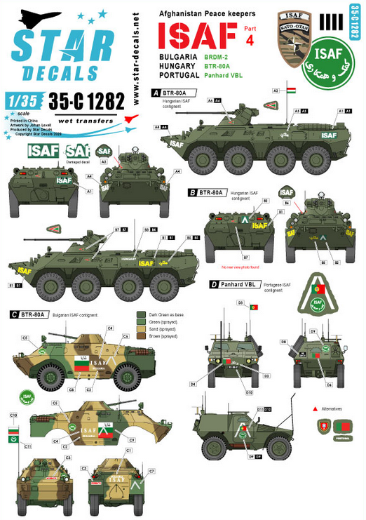 1:35 ISAF # 4. AFVs used by Hungary, Bulgaria and Portugal in Afghanistan. BTR-80A, BRDM-2 and Panhard.