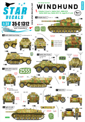 1:35 Windhund # 1. PzKpfw IV Ausf J, SdKfz 234/1, BMW R75, Sdkfz 250/9 neu, Sdkfz 251/1 D, Jagd-Pz IV L/48