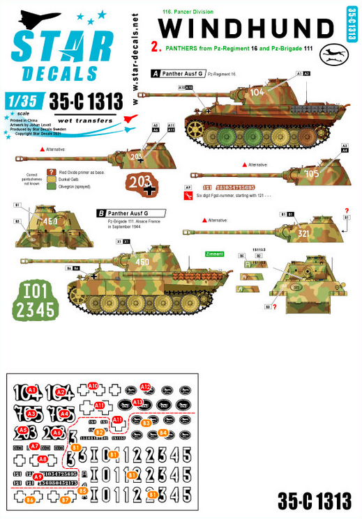 1:35 Windhund # 2. Panthers from Pz-Regiment 16 and Pz-Brigade 111