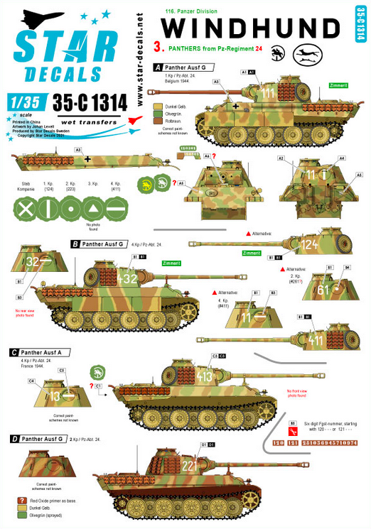 1:35 Windhund # 3. Panthers from Pz-Regiment 24