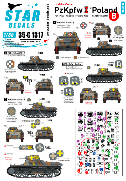 1:35 PzKpfw I in Poland. PzKpfw I Ausf B. Fall Weiss - Invasion of Poland 1939