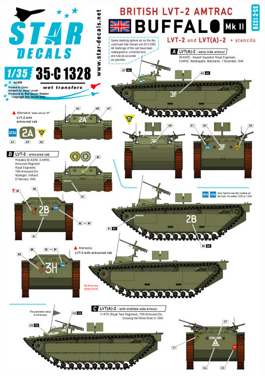 1:35 British LVT-2 Buffalo Mk II. LVT-2 and LVT(A)-2. Walcheren landings, Nijmegen and the Rhine crossing.