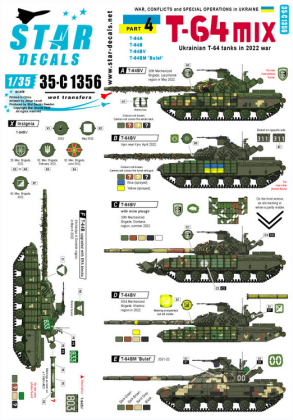 1:35 War in Ukraine # 4. Ukrainian T-64 mix in 2022 war. T-64A, T-64B, T-64BV and T-64BM 'Bulat'.