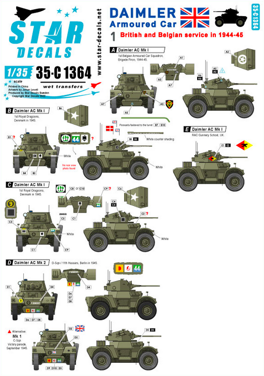1:35 Daimler Armoured Car # 1. British and Belgian service in WW2.