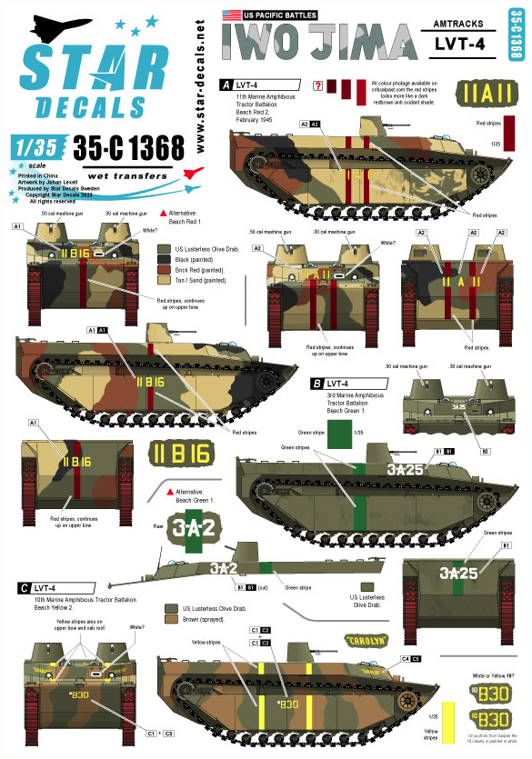 1:35 US Pacific Battles - Iwo Jima. USMC LVT-4 Amtracks.
