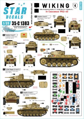 1:35 Wiking #4 - 5. SS-Wiking In Caucasus 1942-43 - Stabs Kompanie Pz II Ausf F, Pz.Bef.Wg III Ausf H And Pz III Ausf J
