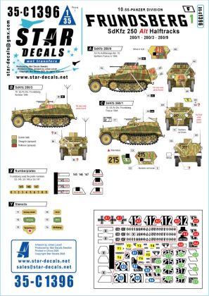 1:35 Frundsberg #1 - 10 SS-Panzer Division - SdKfz 250 'ALT' Versions - SdKfz 250/1, SdKfz 250/3, SdKfz 250/9
