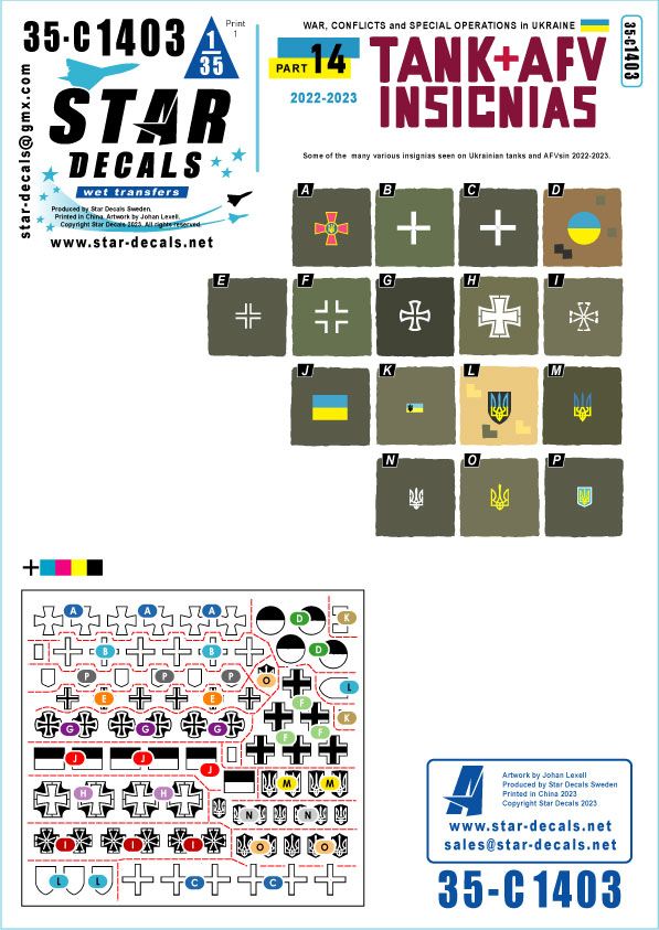1:35 War In Ukraine #14 - Ukrainian Tanks And AFV Insignias - Some Of The Many Various Insignias Seen In 2022-23