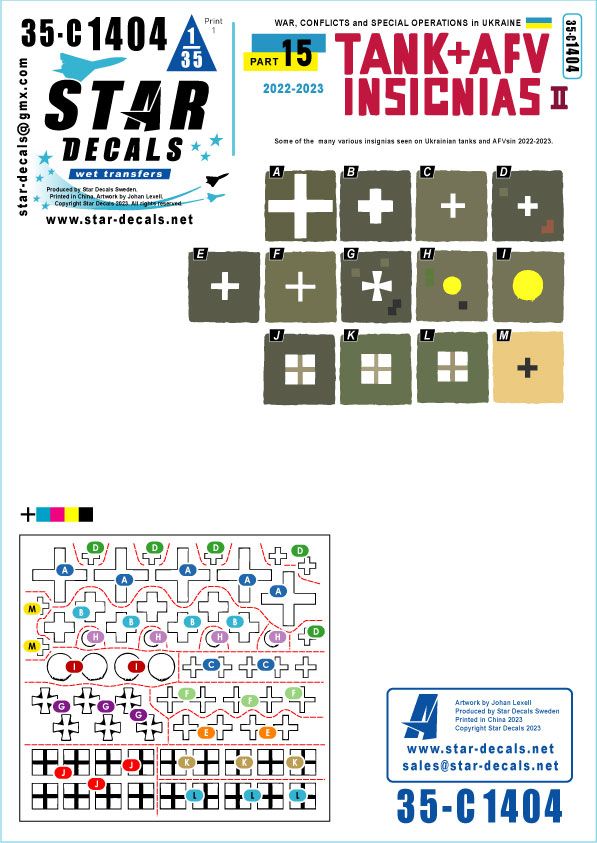 1:35 War In Ukraine #15 - Ukrainian Tanks And AFV Insignias (II) - Some Of The Many Various Insignias Seen In 2022-23