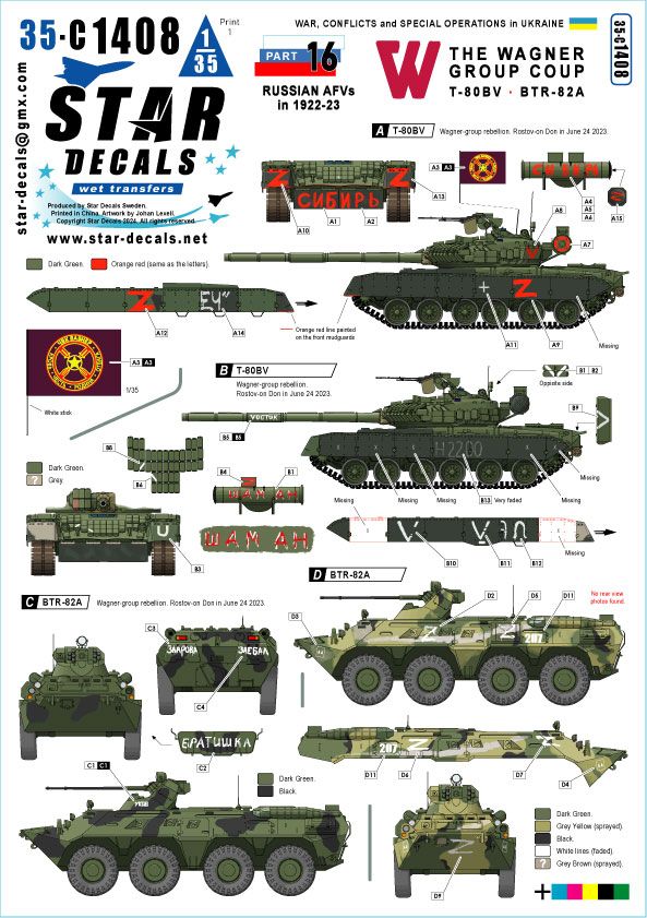 1:35 War In Ukraine #16 - The Wagner Group Coup In 2023, T-80BV And BTR-82A.