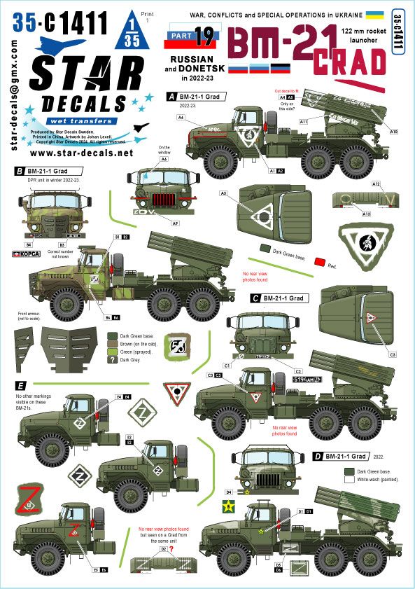 1:35 War in Ukraine #19 - BM-21 Grad 122mm Rocket Launcher - Russian And Donetsk In 2022-23