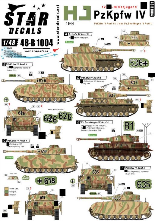 1:48 HJ PzKpfw IV. SS-Hitlerjugend PzKpfw IV in 1944.