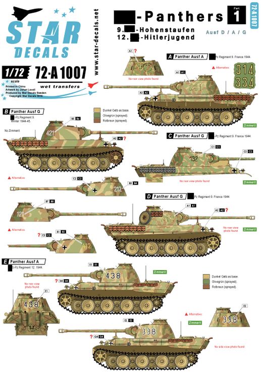1:72 SS-Panthers # 1. Hohenstaufen and Hitlerjugend.