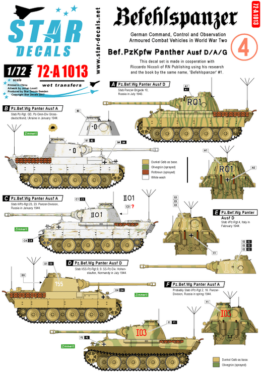 1:72 Befehlspanzer # 4. Bef.Pz. Panther Ausf D/A/G.